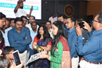 Yogita Rajgandhi explaning the use of devices in presence of Chief Officer Ms Varsha Thakur